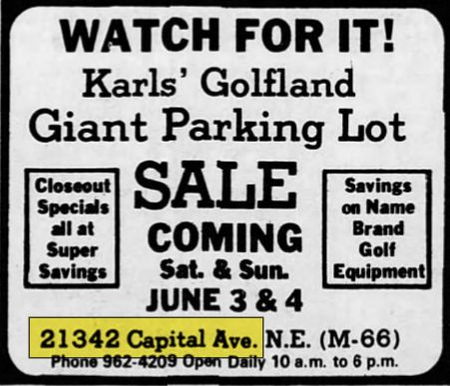 Karls Golfland (Bill Wingos Golf Center) - May 26 1978 Ad